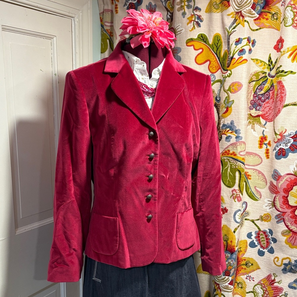 Talbots Rich Raspberry Velvet Blazer